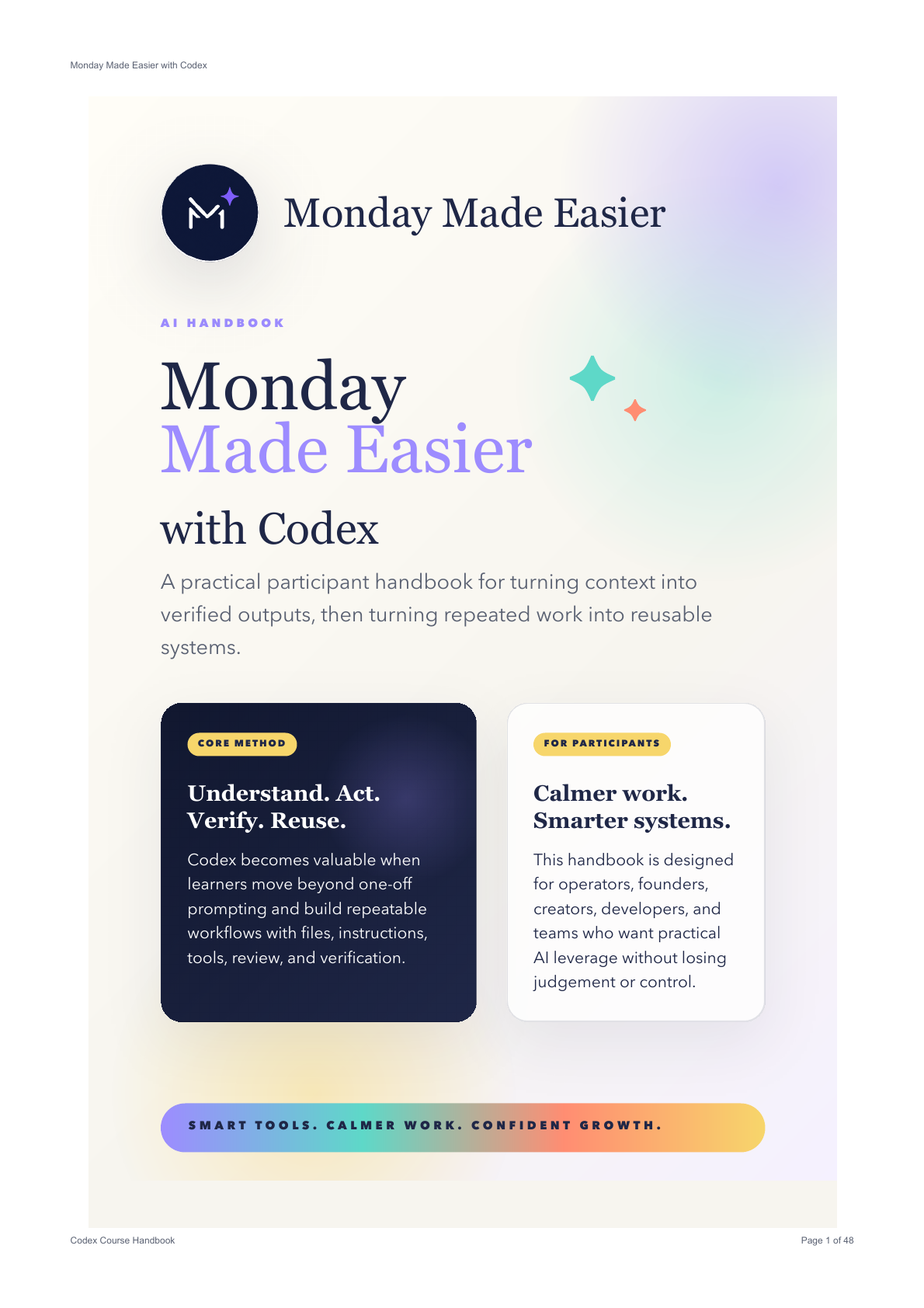 Cover of the Codex Course Handbook PDF.